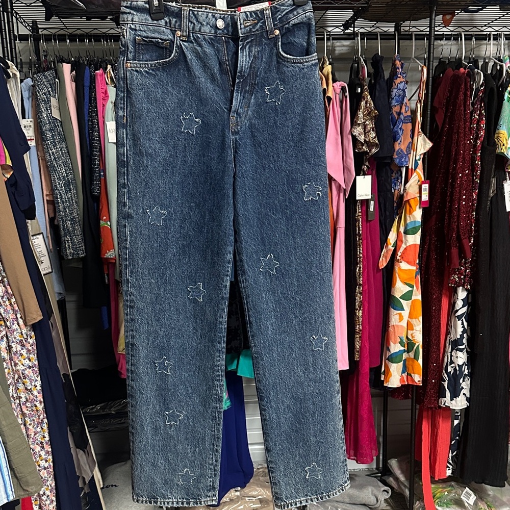 NWT Hugo Womens Jeans Star High Rise Straight Leg Denim Blue Size 25
